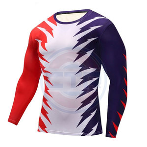 Rashguard de compresión de manga larga de alta calidad para MMA, de Spandex/Poliéster, con colores personalizables para entrenamiento deportivo - Product Image 1