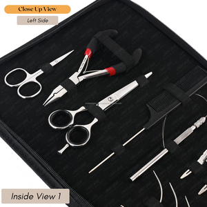 Alicates de extensión de cabello de acero inoxidable, kit de herramientas de extensiones de cabello multifunción con peine de separación, tijeras y clips - Product Image 3