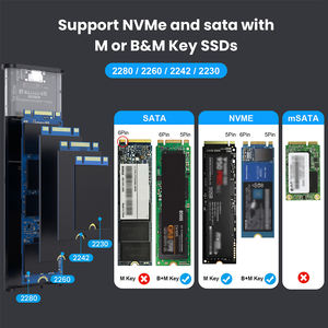 Promo Panas Kotak Solid State Drive M.<span class=keywords><strong>2</strong></span> NVME NGFF Dual-Protocol Tipe-c3.0 SSD Portabel Hard Drive Mobile 9210B Enclosure - Product Image 3