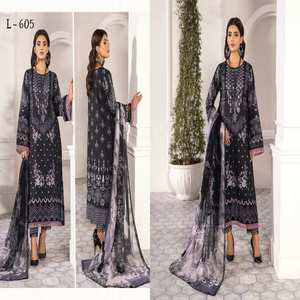 Elegante variedad de césped de lujo sin coser 3 piezas Pakistán indio Shalwar Kameez trajes boda bordado pesado Ramsha Vol MASHAAL - Product Image 6