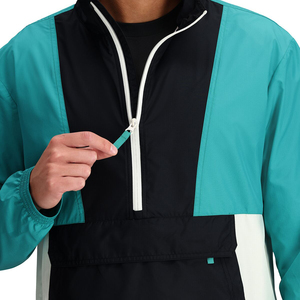 Custom <b>Men</b> Color Block Quarter Zip Windbreaker <b>Jacket</b> Waterproof Lightweight Outdoor Sports Anorak <b>Pullover</b> with Front Pocket - Product Image 4