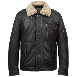 Chaquetas de cuero con cremallera frontal suelta de alta calidad impermeables a prueba de viento invierno cálido Hombres estilo de calle producto más vendido EE. UU. - Product Image 1
