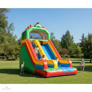 Mini-toboggan gonflable commercial pour enfants, château gonflable extérieur, toboggan sec double piste en PVC, équipement de terrain de jeu - Product Image 3
