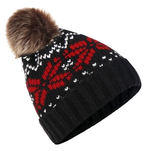 หมวกไหมพรมอะคริลิคแฟชั่นลายแจ็คการ์ด  สำหรับฤดูหนาว  พร้อมโลโก้สั่งทำพิเศษ  ผลิตโดย BS 2026 - Product Image 3