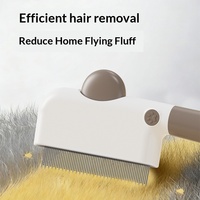 Peigne autonettoyant pour animaux de compagnie avec logo personnalisé, têtes de peigne interchangeables, lavable, accessoire de toilettage pour chats et chiens, vente en gros