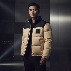 Lightweight Hooded Insulated Puffer Jacket with Front Logo Waterproof & Breathable Winter Outerwear for Export - Product Image 1