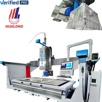 Machine de découpe de pierre Hualong avec logiciel CNC italien, scie à pont avancée et jet d'eau, 5 axes multifonctionnelle, guides Hiwin, pour cuisine