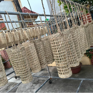 Factory Handicrafts Eco-Friendly Wicker Bamboo Flower Milk Tea Cup <b>Carrier</b> Rattan Bubble Tea Cups <b>Holder</b> Gift Vietnam - Product Image 2