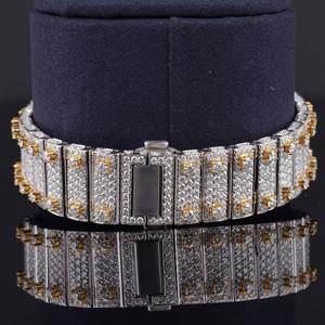 Reloj de Diamantes Cultivados en Laboratorio con Movimiento Japonés, Reloj Automático de Acero Inoxidable de Lujo, Cuadrado, Resistente al Agua, con Incrustaciones de Diamantes - Product Image 4