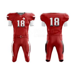 Uniforme de football américain de haute qualité 100% polyester à manches courtes pour hommes, respirant, séchage rapide, élégant, faible MOQ pour taille adulte - Product Image 1