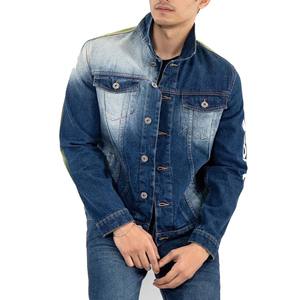 Nouveau 2025 modèle 14oz hauteur poids hommes personnalisé lavage à l'acide veste en jean hommes, vente en gros respirant patchwork denim veste en jean - Product Image 3