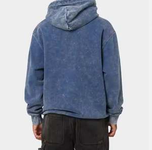 Vente directe d'usine 2025, sweats à capuche pour hommes en coton 100% avec effet délavé, logo personnalisé, impression sérigraphique, sweats à capuche d'hiver - Product Image 2