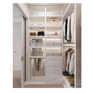 Armario pintado de madera Muebles de dormitorio Tablero de panel de estilo agitador modular Armarios de tablero de panel de MDF modernos con acabado pintado - Product Image 1