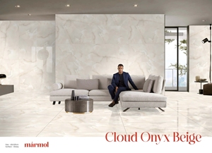 Carreaux de porcelaine émaillée au design européen moderne 600x1200mm NUAGE ONYX BEIGE Carreaux de sol intérieurs brillants pour salle de bains Villa School - Product Image 2