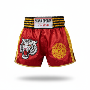 กางเกงขาสั้นมวยไทยแบบพรีเมี่ยมสำหรับผู้ชายน้ำหนักเบาแห้งเร็ว MMA กางเกงฟิตเนสพร้อมโลโก้ออกแบบได้ตามต้องการ - Product Image 3