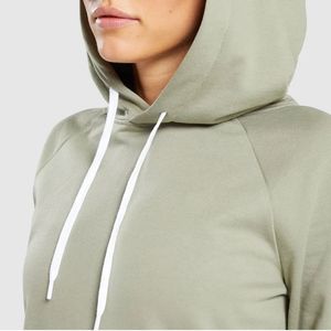 Sudadera con Capucha Oversize de Algodón para Mujer, Estilo Urbano, con Logo Personalizado Estampado en Relieve, Sudadera Casual con Capucha y Mangas Raglán - Product Image 4