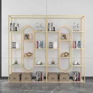 ชั้นวางของตกแต่งแบบตั้งพื้น KINO ขนาด 200x30x180 ซม. โครงเหล็กพร้อมท็อปไม้ (KTB68105) สำหรับห้องนั่งเล่น - Product Image 3