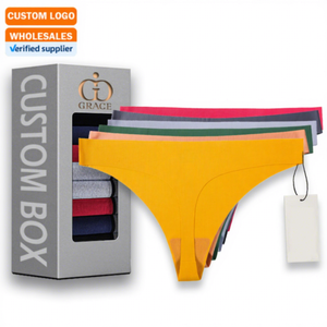 Mutandine da Donna Senza Cuciture <span class=keywords><strong>No</strong></span> Show con Logo Personalizzato, a Costine, Traspiranti in Seta di Ghiaccio, Senza Tracce, Monopezzo Termosaldate - Product Image 1