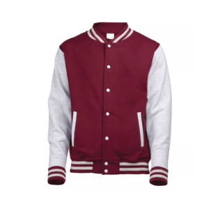 OEM Men's Winter Varsity Jacket High Street Style with Thick Leather & Baseball Design Black PU Stand Collar Varsity Jacket - Product Image 4