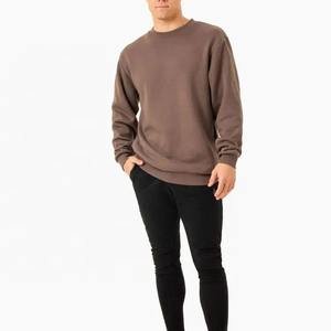 A granel de alta calidad Unisex liso logotipo personalizado sudaderas hombres cuello redondo sudadera polar cuello redondo sudadera para hombres - Product Image 5