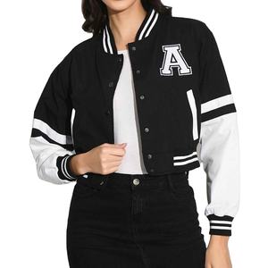 Veste universitaire pour femme personnalisée de qualité supérieure 2026, mélange de laine, manches en cuir, boutons sur le devant, veste de baseball universitaire, approvisionnement OEM - Product Image 5