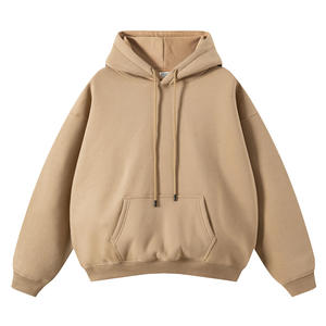 Sudadera con Capucha de Invierno, Gruesa, con Hombros Caídos, de Felpa, Color Sólido, para Hombre, Lisa, con Logotipo Personalizado, Corte Regular, 100% Algodón - Product Image 4