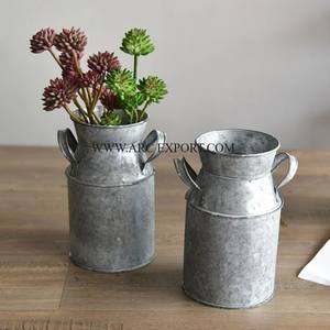 Lot de 2 baignoires galvanisées pour plantes décoratives pour la maison et le jardinage Baignoire à plantes d'angle d'intérieur de forme personnalisée la plus vendue - Product Image 1