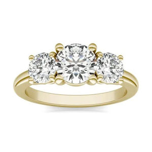 2 CTW Lab-Grown Three-<b>Stone</b> Diamond Engagement <b>Ring</b> in 14K Gold - Product Image 1