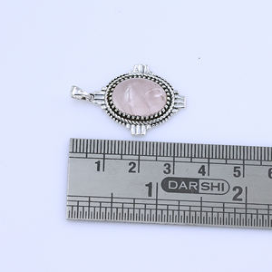 925 argent sterling quartz rose labradorite pierre précieuse cristal guérison unisexe pendentif bijoux fins - Product Image 2