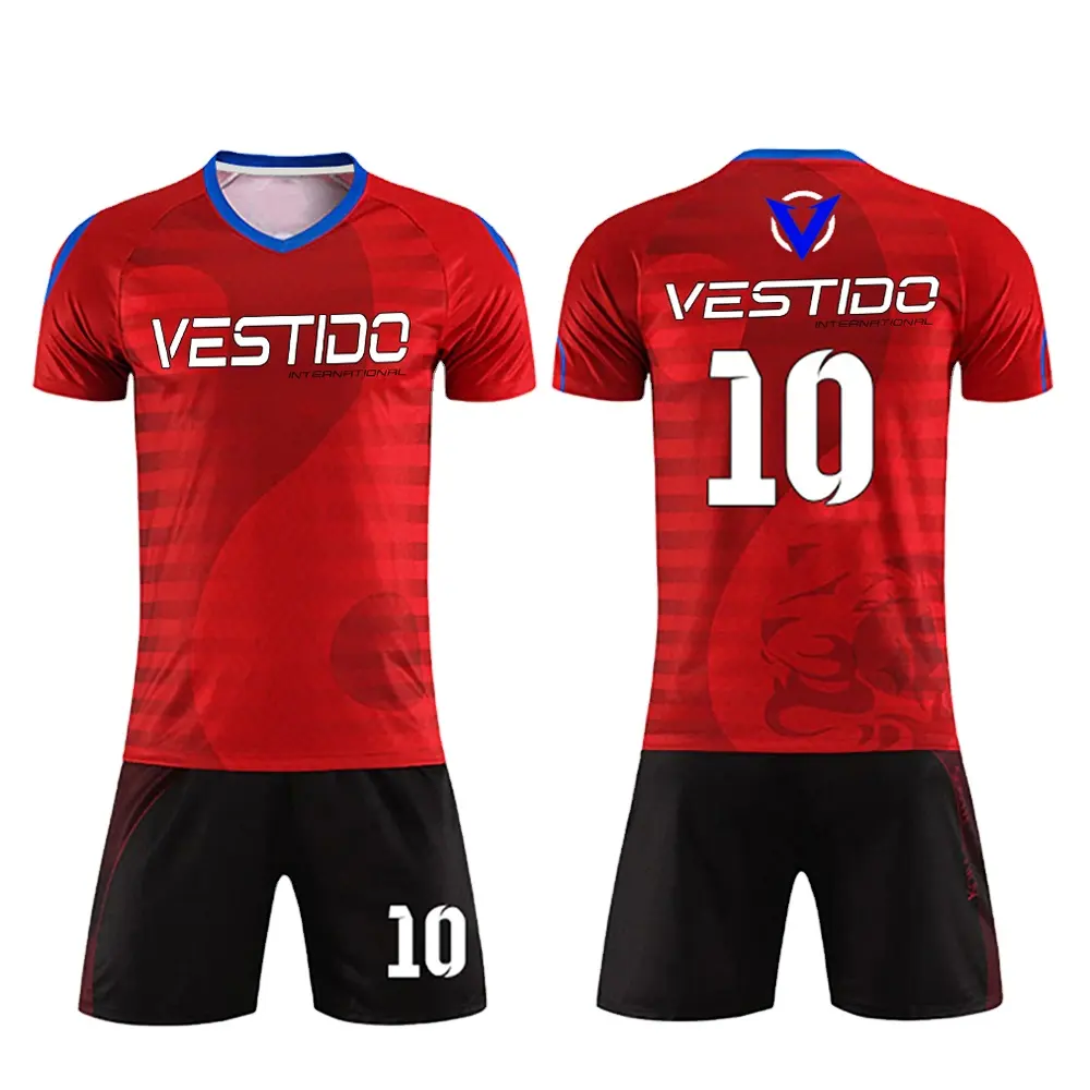 Custom Made Sublimação Equipe desgaste Futebol Jersey & Short Set Homens Futebol Uniforme Vestuário