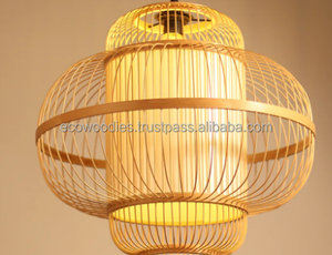 Lampe suspendue LED réglable en rotin et bois, faite à la main, style moderne, pour appartement, salon, décoration intérieure - Product Image 4