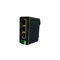 Adaptateur d'injecteur PoE industriel Din-rail 2 ports 10/100/1000Mbps Power Over Ethernet DC48V Entrée DC24V Sortie