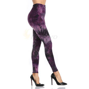 เลกกิ้งพิมพ์ลายมัดย้อมสำหรับผู้หญิงชุดลำลองมีโลโก้ระบายอากาศได้ดีที่เอว - Product Image 4