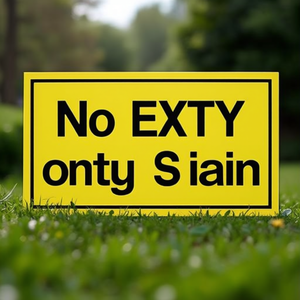 Yellow/<b>Black</b> Plastic No Entry Sign 250 X 150 mm Advertising <b>Board</b> - Product Image 3