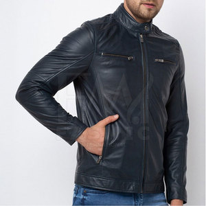 New Arrival High Quality Cow Skin Men's <b>Winter</b> <b>Leather</b> <b>Jacket</b> Stand Collar Waterproof Breathable OEM Service High Street - Product Image 5