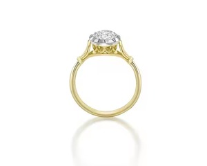 Anillo solitario de oro macizo de 14 quilates para mujer, diamante blanco cultivado en laboratorio para compromiso, boda o aniversario, joyería fina para esposa - Product Image 3