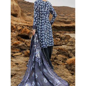 <b>Blue</b> 2 Piece Unstitched <b>Women's</b> Lawn Suit Pakistani Salwar Kameez Ethnic Wear with Digital Print for Summer 2026 - Product Image 2