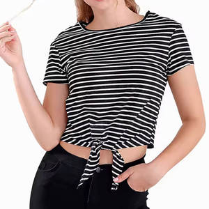 Prix compétitif, haut court pour femme, t-shirt, article à fort volume de vente, manches courtes, décontracté, mode de rue - Product Image 4