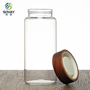 Frasco <span class=keywords><strong>de</strong></span> Vidrio <span class=keywords><strong>de</strong></span> Borosilicato Alto con <span class=keywords><strong>Tapa</strong></span> <span class=keywords><strong>de</strong></span> <span class=keywords><strong>Madera</strong></span> <span class=keywords><strong>de</strong></span> Acacia <span class=keywords><strong>de</strong></span> 100 ml, 150 ml, 200 ml, 220 ml, 250 ml, 350 ml, Frasco <span class=keywords><strong>de</strong></span> Vidrio Sellado con <span class=keywords><strong>Tapa</strong></span> a Prueba <span class=keywords><strong>de</strong></span> Humedad - Product Image 2