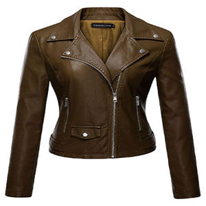 Nueva chaqueta de bombardero de cuero de oveja auténtica con estilo transpirable, chaqueta de cuero corto para mujer - Product Image 1