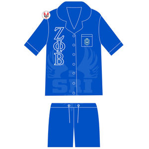 Conjunto de Pijamas Bordados de la Hermandad Zeta Phi Beta para Mujer, Pijamas, Conjuntos de Pijamas, Pijamas Plus - Product Image 1