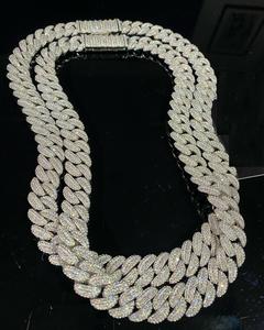 Pendentif inversé unisexe en argent sterling 925 plaqué or blanc 14 carats, avec moissanite VVS taille princesse, style hip-hop, 18 mm, 22 pouces, certifié IGI - Product Image 4