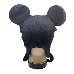 New Design Custom Personalized Winter Warm 100% Acrylic <b>Knitted</b> Beanie Hat 3D Embroidery Cartoon Mouse <b>Animal</b> <b>Pattern</b> <b>for</b> Travel - Product Image 2
