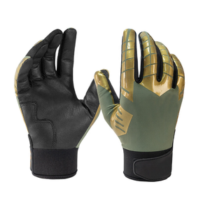 Gants de baseball de qualité professionnelle personnalisables directement en usine Gants de frappeur en cuir avec taille et design personnalisés - Product Image 5