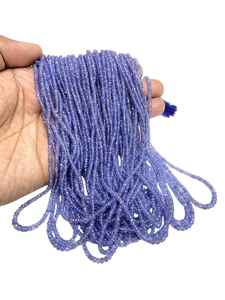 <b>Tanzanite</b> Faceted Rondelle Beads Natural Gemstone Strand for Jewelry Making Necklace <b>Bracelet</b> Bulk Supply India 2026 Trend - Product Image 4