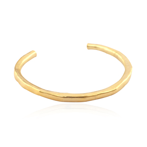 Brazalete de oro de latón macizo, pulsera de uso regular apilable al por mayor con textura desigual ajustable - Product Image 1