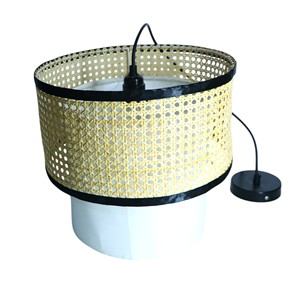 Lámpara Colgante de Metal con Jaula de Hierro, Blanca/Dorada, Altura Ajustable, Luz Blanca Cálida Regulable para Cocina, Estilo Rústico, Moderno e Industrial - Product Image 2
