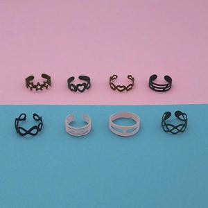 Urthn 8-<b>Finger</b> Multicolor Inlay Fashion <b>Rings</b> 1502931 Gold 18K Trendy Free for Wedding Engagement Mainly Made Alloy Copper - Product Image 1