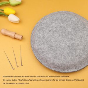 Kit <span class=keywords><strong>de</strong></span> Herramientas para Fieltro <span class=keywords><strong>de</strong></span> Lana, Esponja <span class=keywords><strong>de</strong></span> Tapicería, Cojín Gris, Almohadilla <span class=keywords><strong>de</strong></span> Fieltro con Agujas y Mango <span class=keywords><strong>de</strong></span> Madera - Product Image 3