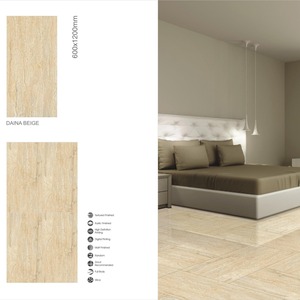 Daina กระเบื้องพอร์ซเลนขัดเงางาช้างสีเบจ600x1200มม. แผ่นเซรามิกลายไม้และหินอ่อนสำหรับผนังและพื้น - Product Image 1